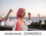Small photo of Asian woman cancer fighter survive strong