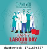 happy labour day 2020 vector.... | Shutterstock .eps vector #1711696537