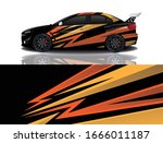 sports car wrapping decal design | Shutterstock .eps vector #1666011187