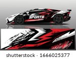 sports car wrapping decal design | Shutterstock .eps vector #1666025377