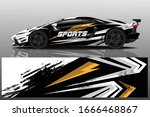sports car wrapping decal design | Shutterstock .eps vector #1666468867