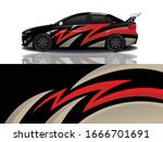 sports car wrapping decal design | Shutterstock .eps vector #1666701691