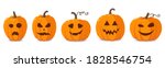 set of cartoon pumpkins with... | Shutterstock .eps vector #1828546754
