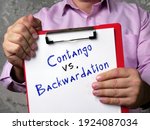 Small photo of Financial concept about Contango vs. Backwardation with inscription on the sheet.