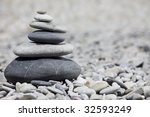 A Pile Of Rocks Stacked On The...