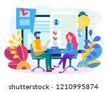 testing for admission at work ... | Shutterstock .eps vector #1210995874
