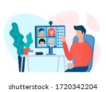 webinar  online meeting concept ... | Shutterstock .eps vector #1720342204