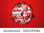 circle of life red wallpaper.... | Shutterstock . vector #1841299381