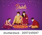 indian family celebrate diwali... | Shutterstock .eps vector #2057145047