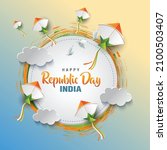 happy republic day india with... | Shutterstock .eps vector #2100503407