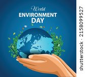 world environmental day. two... | Shutterstock .eps vector #2158099527