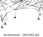 spider and torn web. scary... | Shutterstock .eps vector #1811051161