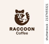 Logo Design Raccoon With Coffee ...