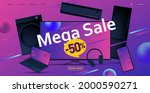 mega sale advertiving banner... | Shutterstock .eps vector #2000590271