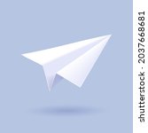 paper plane 3d icon... | Shutterstock .eps vector #2037668681