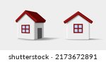 3d house icon  white building... | Shutterstock .eps vector #2173672891