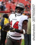 Small photo of Nov 14, 2021; Landover, MD USA; Tampa Bay Buccaneers wide receiver Chris Godwin (14) runs with the ball before an NFL game at FedEx Field. (Steve Jacobson, Image of Sport)