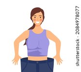 young woman after weight loss... | Shutterstock .eps vector #2084978077