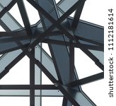 Small photo of Load-bearing structures. Junctions / nodal points of metal framework. Reworked close-up photo of industrial or office building fragment. Abstract image on modern architecture or construction industry.