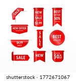 red ribbon labels. big sale ... | Shutterstock .eps vector #1772671067