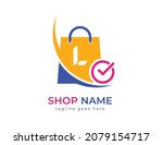 initial letter l on shopping... | Shutterstock .eps vector #2079154717