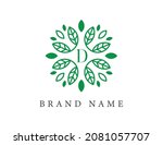 initial letter d leaf flower... | Shutterstock .eps vector #2081057707