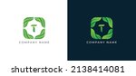 green leaf square shape logo... | Shutterstock .eps vector #2138414081