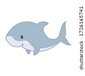 cute shark with outline vector... | Shutterstock .eps vector #1726165741