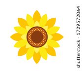 cute layered sunflower vector... | Shutterstock .eps vector #1729572064