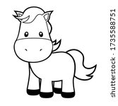 cute horse coloring page on... | Shutterstock .eps vector #1735588751