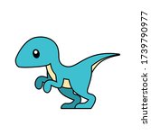 cute raptor dinosaur with... | Shutterstock .eps vector #1739790977