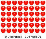 red heart on white background | Shutterstock . vector #305705501