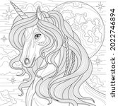 Unicorn And Moon.coloring Book...