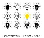 set of light bulb flat icons ... | Shutterstock .eps vector #1672527784