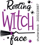 resting witch face svg vector... | Shutterstock .eps vector #2033220887