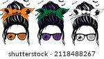 girl in glasses with tied hair... | Shutterstock .eps vector #2118488267