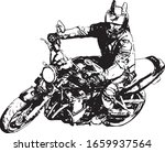 motorbike on the road riding.... | Shutterstock .eps vector #1659937564