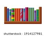 books on the wood shelf.... | Shutterstock .eps vector #1914127981