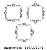 vintage vector swirl frame set | Shutterstock .eps vector #1147339241