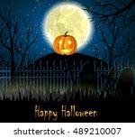 halloween spooky background | Shutterstock .eps vector #489210007