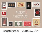 Christmas Postage Stamps With...