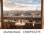 Sunset balcony in Paris, France 