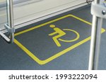 Symbol of reserved space on a bus for wheelchair passengers