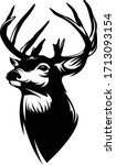 Buck Whitetail Deer Logo, Great for Your Logo Hunting Activity, Decal & Sticker. 