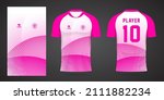 pink sports shirt jersey design ... | Shutterstock .eps vector #2111882234