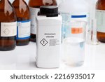 Small photo of Ammonium chloride in bottle, chemical in the laboratory and industry, Chemicals used in the analysis