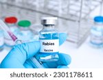 Small photo of Rabies vaccine in a vial, immunization and treatment of infection, vaccine used for disease prevention