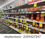 Small photo of Grovetown, Ga USA - 09 08 23: CVS Pharmacy and retail store low stock meds