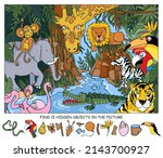 animals in tropical jungle or... | Shutterstock .eps vector #2143700927