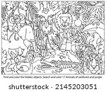 find and color the hidden... | Shutterstock .eps vector #2145203051